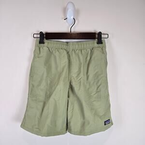 Patagonia Kids Baggies Shorts Size S/7-8 7" Inseam Lined Buckhorn Green